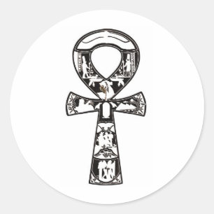 Sticker Rond Ankh 1