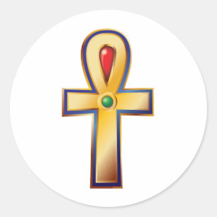 Sticker Rond Ankh- le symbole égyptien antique de la vie