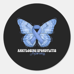 Sticker Rond Ankyloss Spondylitis Mois de sensibilisation Ruban