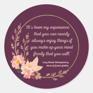 Sticker Rond Anne Of Green Gables Citation I - Style mignon