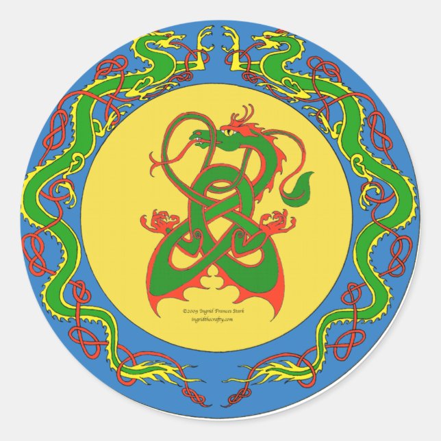 Sticker Rond anneau de dragon zen (Devant)