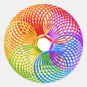 STICKER ROND ANNEAU DE RAINBOUR SLINKY