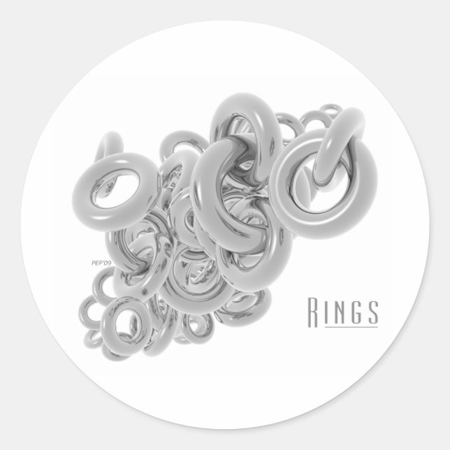 Sticker Rond Anneaux d'argent (Devant)