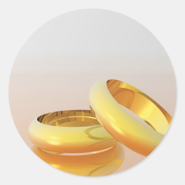 Sticker Rond Anneaux Mariages d'or (Devant)