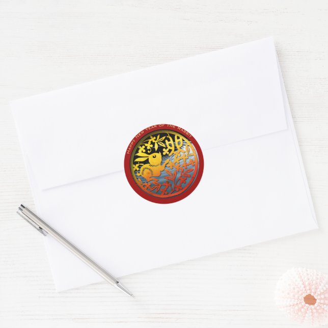 Sticker Rond Année chinoise du lapin d'eau 2023 RS (Enveloppe)