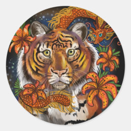 Sticker Rond Année chinoise du tigre