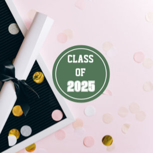 Sticker Rond Année de classe Green and White