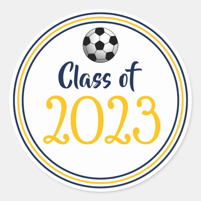 Sticker Rond Année de classe Marine & Gold Graduation (Devant)