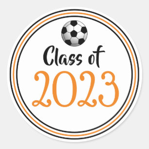 Sticker Rond Année de classe Orange & Noir Graduation