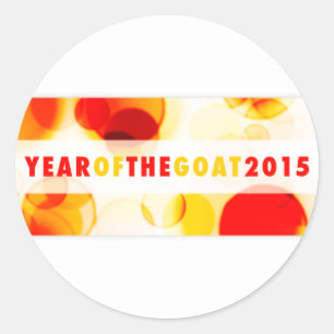 Sticker Rond année de la chèvre 2015 (bokeh)