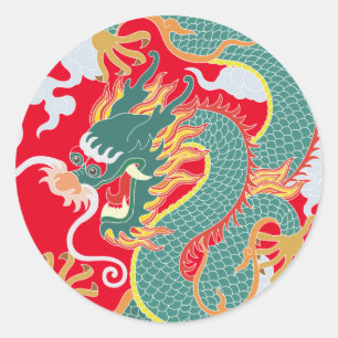 Sticker Rond Année du dragon Nouvel An chinois 2024
