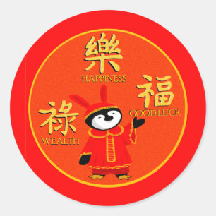 Sticker Rond Année du pingouin lapin
