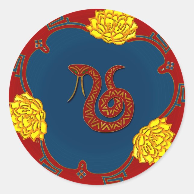 Sticker Rond Année du serpent (Stickers ronds) (Devant)