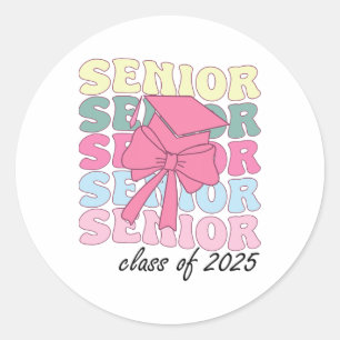 Sticker Rond Année Supérieure super 2025 Graduation Secondaire