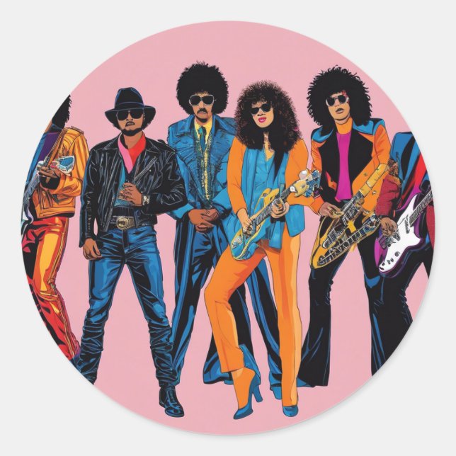 Sticker Rond années 80 (Devant)