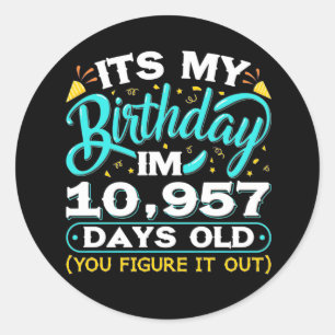 Sticker Rond Anniversaire 30 ans   C'Est Mon 30E Anniversaire