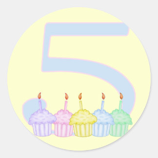 Sticker Rond Anniversaire 5 ans