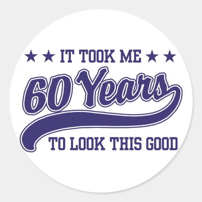 Sticker Rond Anniversaire 60 ans (Devant)