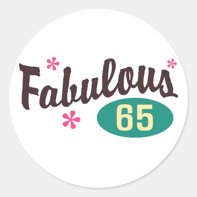 Sticker Rond Anniversaire 65 ans (Devant)