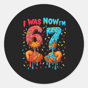 Sticker Rond Anniversaire 7 Ans J'avais 6 Ans Maintenant J'ai 7