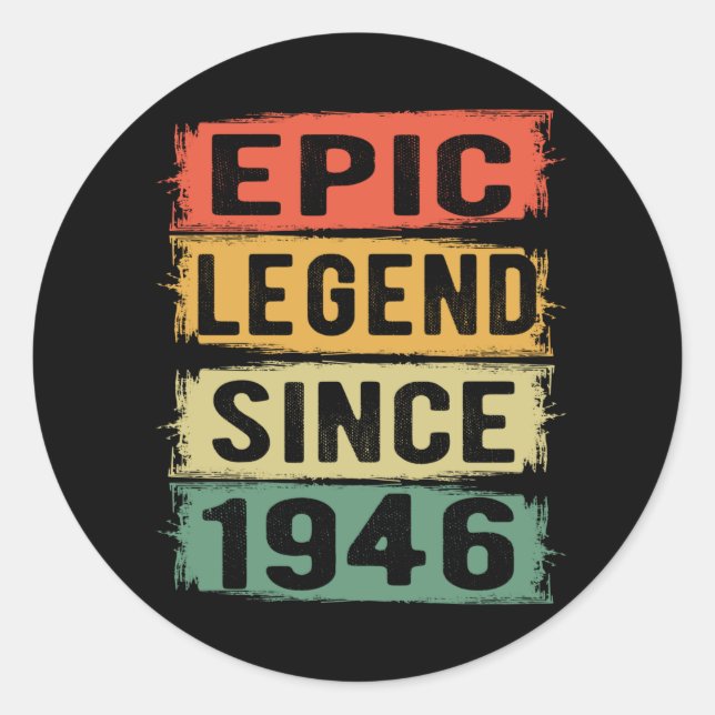 Sticker Rond anniversaire âgé de 79 ans 1946 Légende épique 79e (Devant)