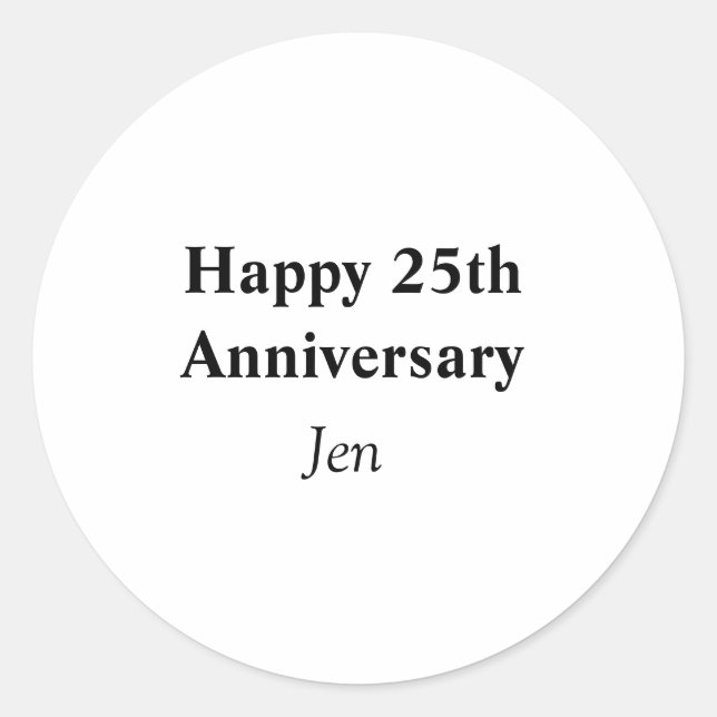 Sticker Rond Anniversaire ajouter votre nom texte image modifia (Devant)