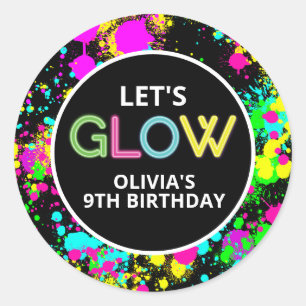 Sticker Rond Anniversaire brillant de peinture néon