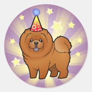 Sticker Rond Anniversaire Chow Chow