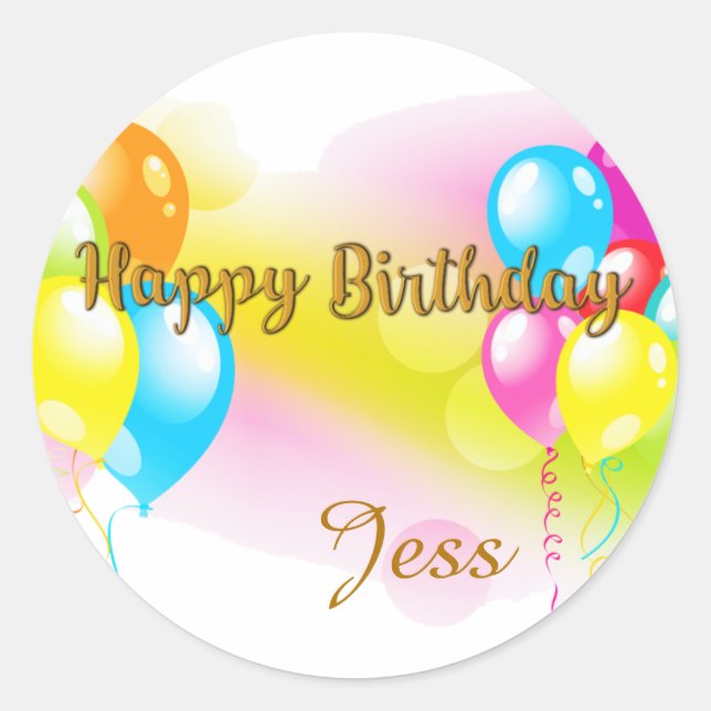 Sticker Rond Anniversaire coloré (Devant)