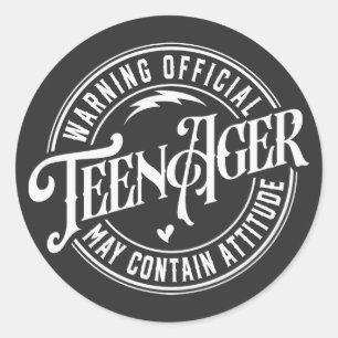 Sticker Rond Anniversaire d'adolescent