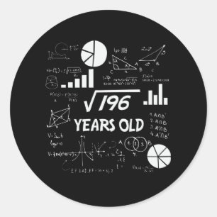 Sticker Rond anniversaire de 14 ans Geeky Math 14e anniversaire