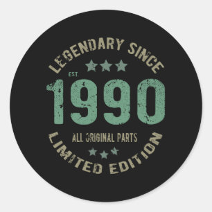 Sticker Rond anniversaire de 35 ans 1990 Légende 35e anniversai