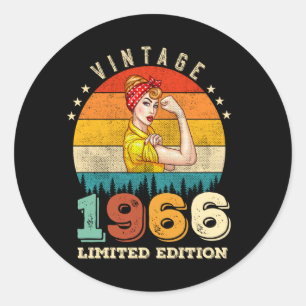 Sticker Rond anniversaire de 59 ans 1966 Vintage 59e anniversai