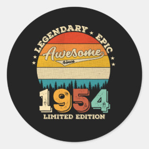 Sticker Rond anniversaire de 71 ans 1954 Magnifique 71e anniver