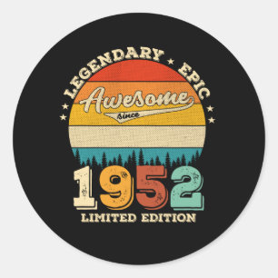 Sticker Rond anniversaire de 73 ans 1952 Magnifique 73e anniver