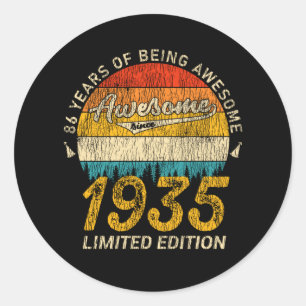 Sticker Rond anniversaire de 90 ans 1935 merveilleux 90e annive