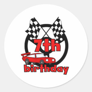 Sticker Rond Anniversaire de courses d'automobiles 7ème