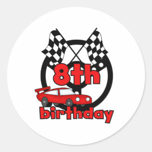 Sticker Rond Anniversaire de courses d'automobiles 8ème