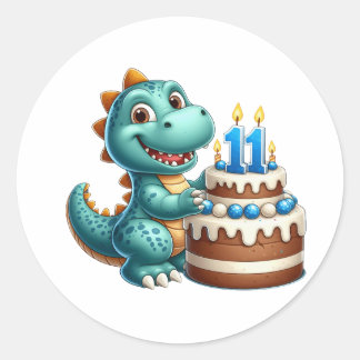 Sticker Rond Anniversaire de Dino 11 ans