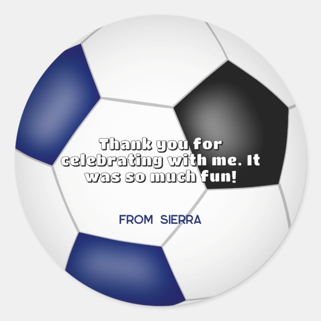 Sticker Rond anniversaire de enfant de balle de football noir b (Devant)
