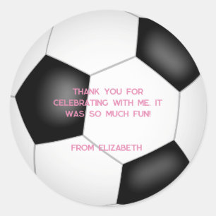 Sticker Rond anniversaire de enfant de football noir blanc