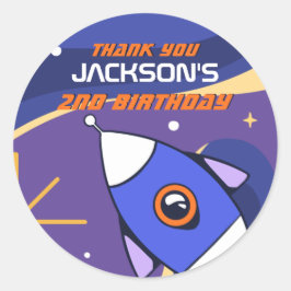 Sticker Rond Anniversaire de enfant de Rocket Galaxy