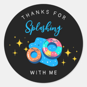 Sticker Rond Anniversaire de enfant du pool