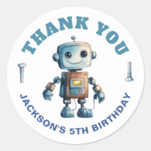 Anniversaire de enfant Merci robotique moderne