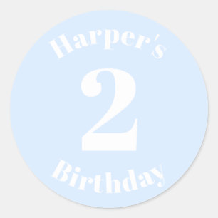 Sticker Rond Anniversaire de enfant moderne Numéro personnalis