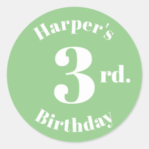 Sticker Rond Anniversaire de enfant moderne Numéro personnalis