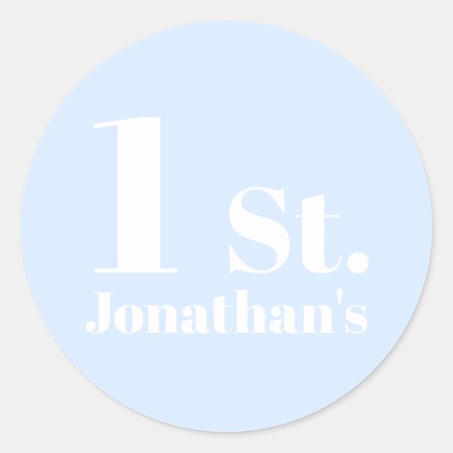 Sticker Rond Anniversaire de enfant moderne Numéro personnalisé (Devant)