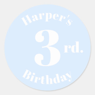 Sticker Rond Anniversaire de enfant moderne Numéro personnalisé