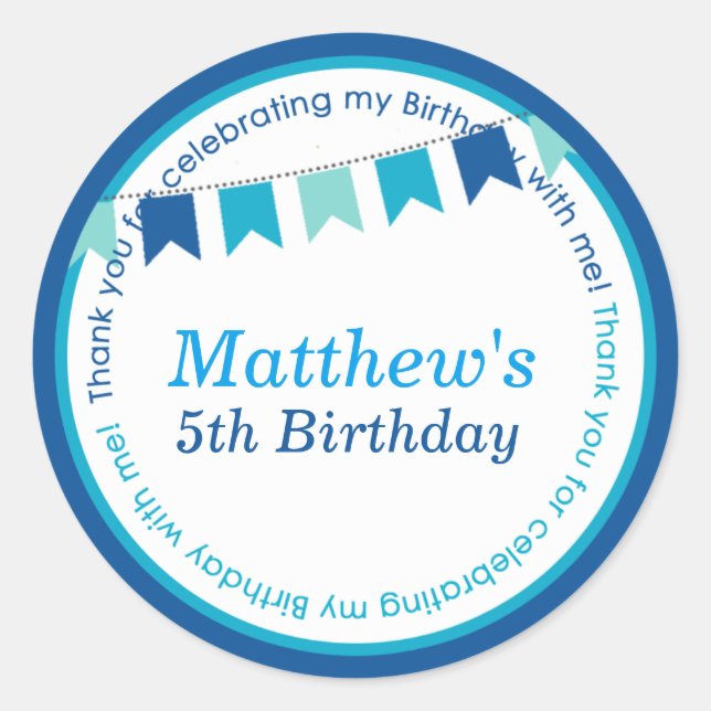 Sticker Rond Anniversaire de enfant parti do-it-yourself collan (Devant)