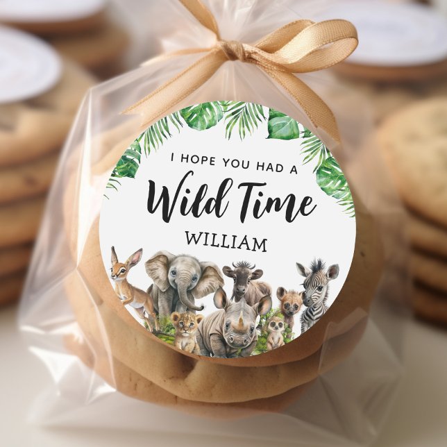 Sticker Rond Anniversaire de enfant Safari Merci (Créateur téléchargé)